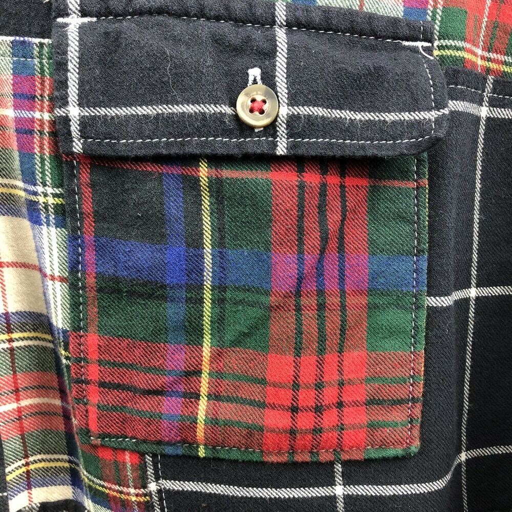 Topshop Shirt Women 4 Black Red Plaid 100% Cotton Button Up Shirt Long Sleeve - Picture 3 of 12